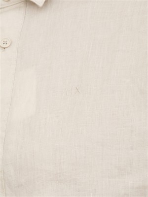 Camicia Armani Exchange uomo in lino beige in UOMO