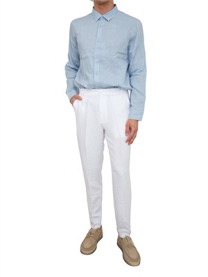 Camicia Armani Exchange uomo in lino celeste in UOMO