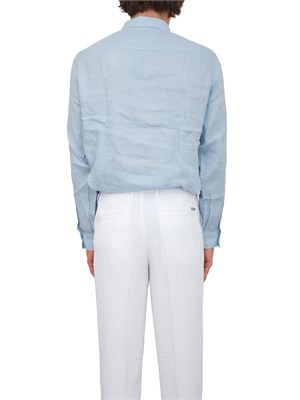 Camicia Armani Exchange uomo in lino celeste in UOMO