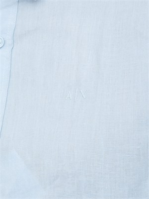 Camicia Armani Exchange uomo in lino celeste in UOMO