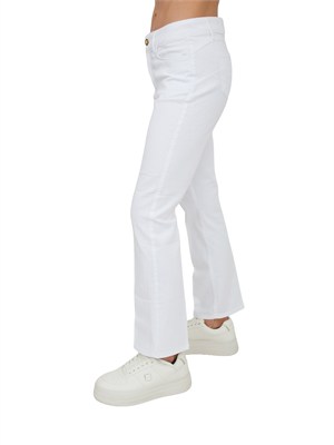 Pantalone cropped Fracomina in cotone bianco in DONNA