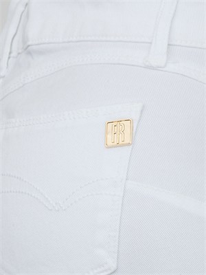 Pantalone cropped Fracomina in cotone bianco in DONNA