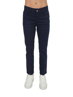 Pantalone cropped Fracomina in cotone blu in DONNA