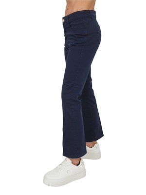 Pantalone cropped Fracomina in cotone blu in DONNA