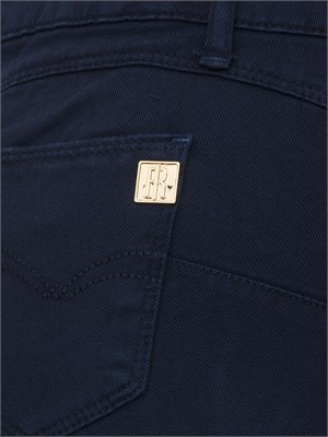 Pantalone cropped Fracomina in cotone blu in DONNA