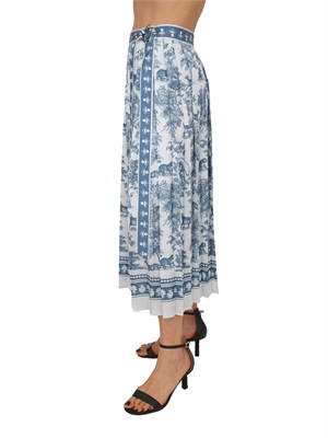 Gonna midi Fracomina in tessuto stampa esotica blu in DONNA