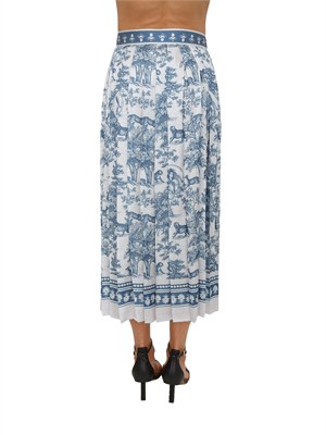 Gonna midi Fracomina in tessuto stampa esotica blu in DONNA