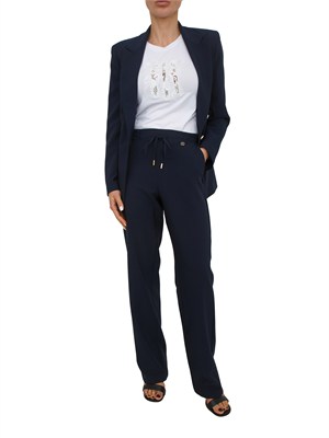 T-shirt bianca Fracomina in misto cotone logo in pizzo in DONNA