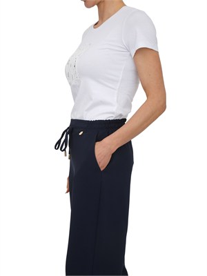 T-shirt bianca Fracomina in misto cotone logo in pizzo in DONNA