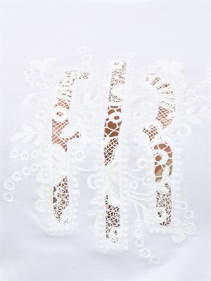 T-shirt bianca Fracomina in misto cotone logo in pizzo in DONNA