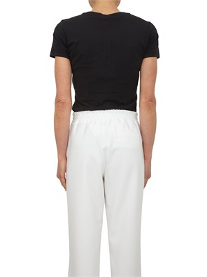 T-shirt nera Fracomina in misto cotone logo in pizzo in DONNA