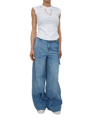 Jeans flare a palazzo Fracomina in denim medio chiaro in DONNA