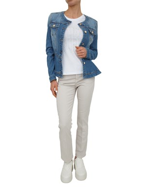 Pantalone cropped Fracomina in cotone beige in DONNA