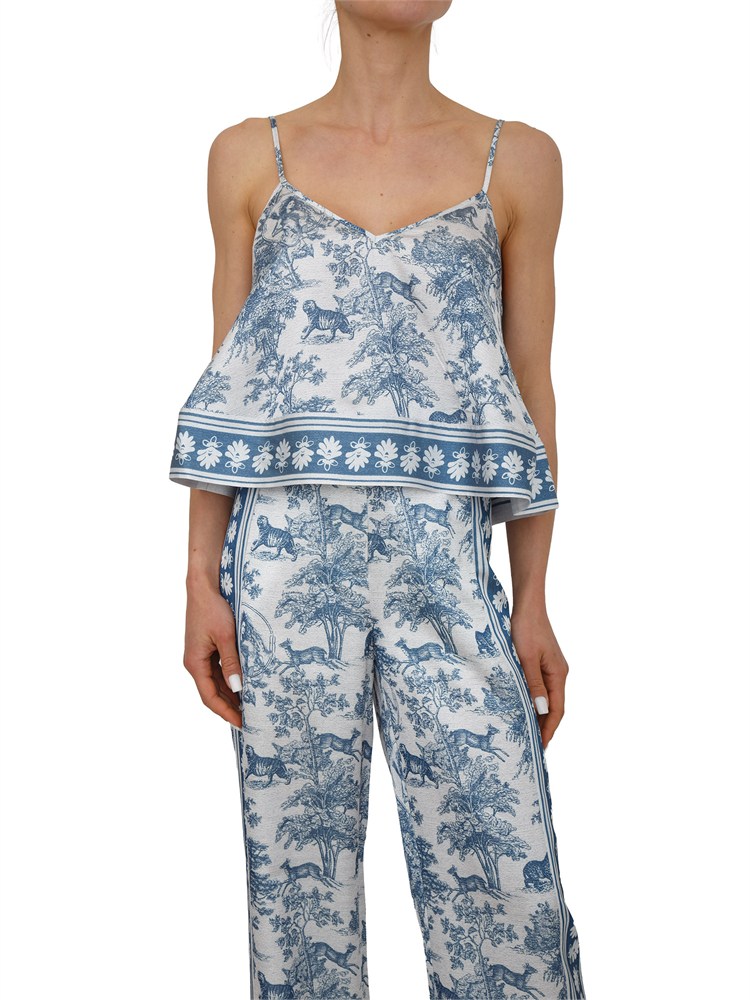 Top Fracomina in tessuto super leggero stampa fantasia esotica