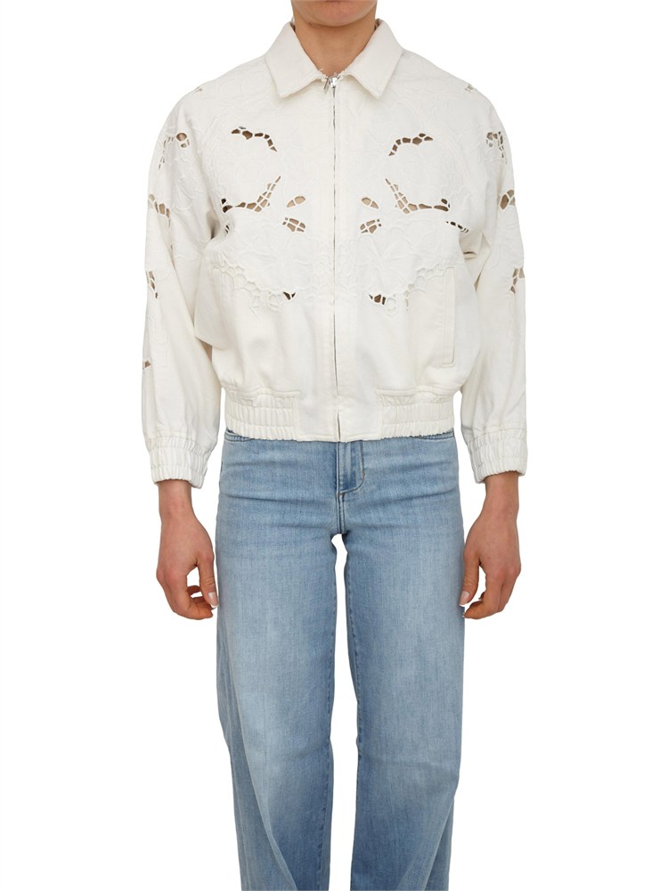 Giubbino Liu Jo donna in cotone bianco traforato