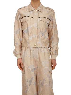 Giubbino Liu Jo donna in organza con lavorazione jacquard beige in DONNA