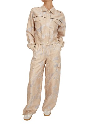 Giubbino Liu Jo donna in organza con lavorazione jacquard beige in DONNA