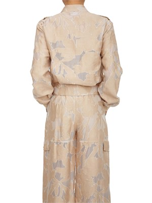 Giubbino Liu Jo donna in organza con lavorazione jacquard beige in DONNA