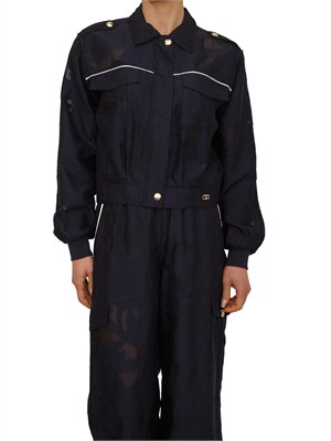 Giubbino Liu Jo donna in organza con lavorazione jacquard blu in DONNA