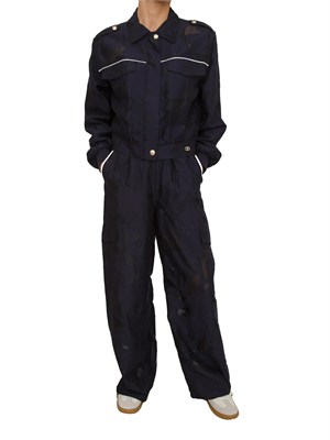 Giubbino Liu Jo donna in organza con lavorazione jacquard blu in DONNA