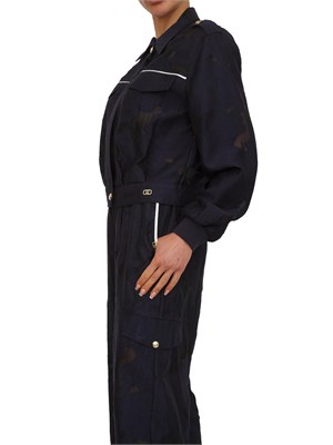 Giubbino Liu Jo donna in organza con lavorazione jacquard blu in DONNA