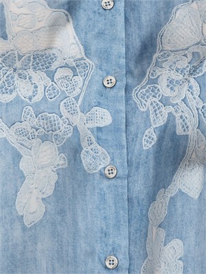 Camicia Liu Jo donna in fluido raso stampato effetto denim in DONNA
