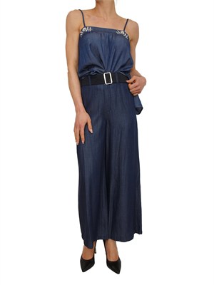 Top Liu Jo in denim chambray con ricamo gioiello in DONNA