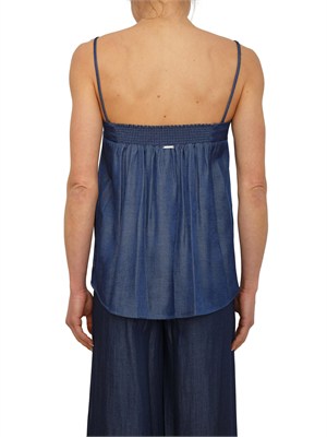 Top Liu Jo in denim chambray con ricamo gioiello in DONNA