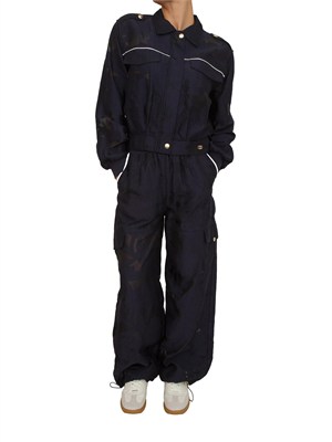 Pantaloni jogger Liu Jo donna in organza jacquard blu in DONNA