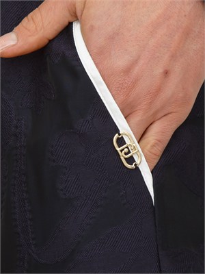 Pantaloni jogger Liu Jo donna in organza jacquard blu in DONNA