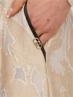 Pantaloni jogger Liu Jo donna in organza jacquard beige in DONNA