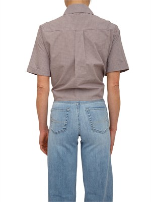 Camicia Liu Jo donna in cotone marrone a scacchi e gioielli in DONNA