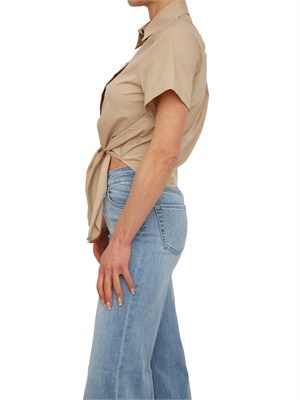 Camicia Liu Jo donna in popeline di cotone beige in DONNA