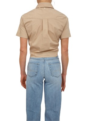 Camicia Liu Jo donna in popeline di cotone beige in DONNA