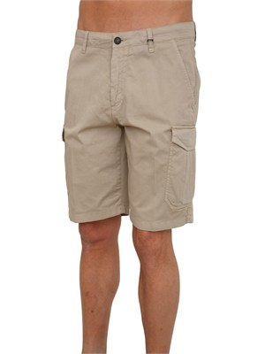 Bermuda Liu Jo uomo in gabardina beige tortora in UOMO