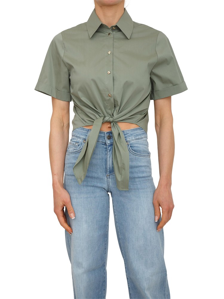 Camicia Liu Jo donna in popeline di cotone verde
