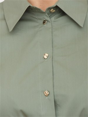 Camicia Liu Jo donna in popeline di cotone verde in DONNA