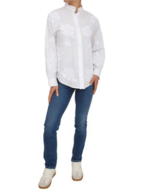Camicia Liu Jo donna in popeline bianco con ricamo cornelly in DONNA
