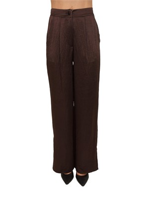 Pantaloni Liu Jo donna in raso wrinkle marrone in DONNA