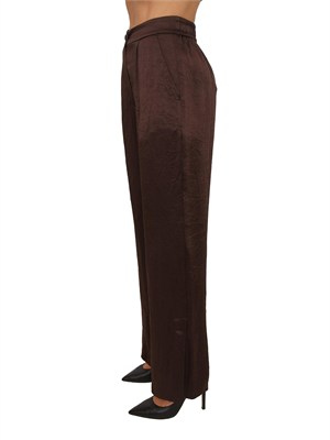 Pantaloni Liu Jo donna in raso wrinkle marrone in DONNA