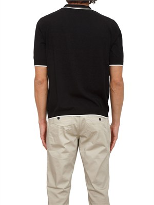 Polo in maglia Armani Exchange nero profili a contrasto in UOMO