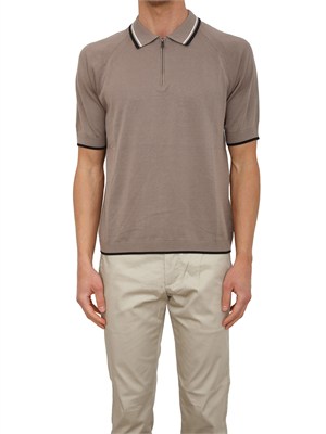 Polo in maglia Armani Exchange taupe profili a contrasto in UOMO