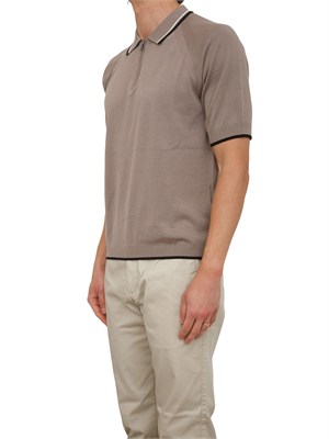Polo in maglia Armani Exchange taupe profili a contrasto in UOMO