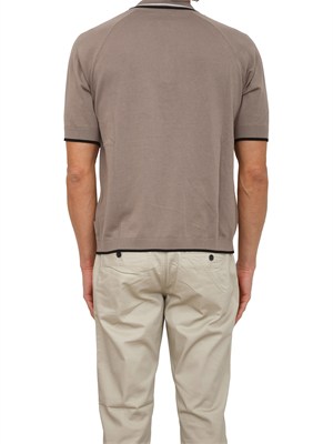 Polo in maglia Armani Exchange taupe profili a contrasto in UOMO