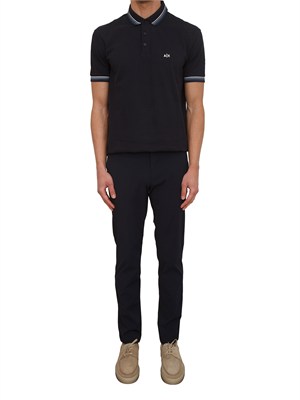 Polo Armani Exchange in piquet di cotone blu in UOMO