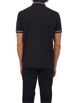 Polo Armani Exchange in piquet di cotone blu in UOMO