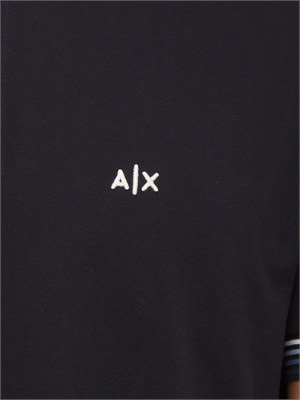 Polo Armani Exchange in piquet di cotone blu in UOMO