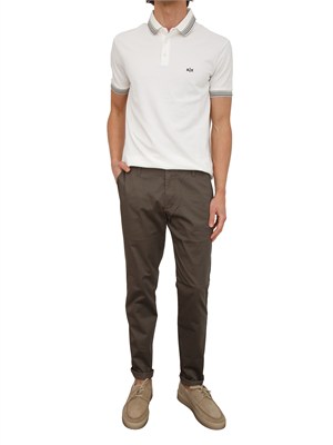 Polo Armani Exchange in piquet di cotone panna in UOMO