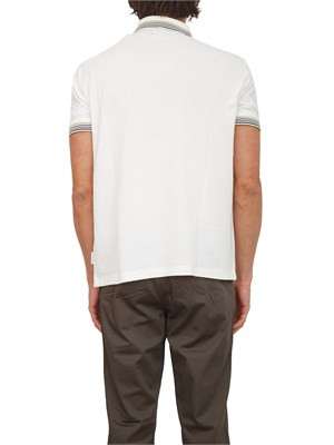 Polo Armani Exchange in piquet di cotone panna in UOMO