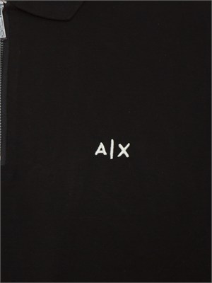 Polo uomo Armani Exchange in viscosa nera in UOMO